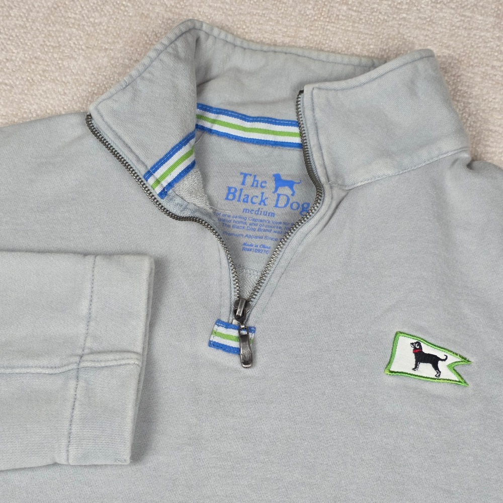 The Black Dog Mens Gray 100% Cotton Quarter Zip Pullover Sweatshirt Medium